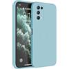 HAFFAN Custodia in Silicone TPU Compatibile con OPPO Find X3 Lite/OPPO Reno5 5G (6.43 inches), Cover Case Protettiva per Cellulare - Azzurro