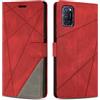 SONWO Cover per Oppo A52 / Oppo A72 / Oppo A92, Flip Caso in PU Pelle Case Cover Custodia con Slot per Schede e Supporto Stand per Oppo A52 / Oppo A72 / Oppo A92, Rosso