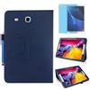 MEIYOUQI Custodia per Samsung Galaxy Tab E 9.6 Inch 2015 (SM-T560 T561 T565 T567V),Sottile Pelle Multi-angli Stand Protezione totale Tablet Cover Caso Con Penna Stilo, Pellicola Per Schermo (Blue)