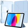 EspZanthic Custodia per iPad A16 11a/10a generazione 2025/2022 con portamatite, blu | Cover a forma di Y con supporto trasparente lucido Shell posteriore antiurto Tablet Auto Wake/Sleep Protettiva a prova di