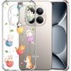 Choeeu ChoosEU Trasparente Cover per Xiaomi Redmi Note 15 Pro 5G con Fiori, Gatto | Sottile TPU Silicone Trasparente Custodia, Disegni Colorate Fiore Fiori Motivo, per Ragazza, Antiurto Protettiva Morbido Case