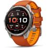 Garmin Fenix 9 Pro - 47 mm titanio con cinturino in silicone arancione e arancione, LTE e Inreach non è compatibile con gli Emirati Arabi Uniti