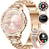 LIGE Smartwatch da donna Bluetooth chiamate per Android iOS Sport Fitness Activity Tracker Orologio da donna connesso 1.32 HD Frequenza Cardiaca Sonno Monitor Elegante Diamond Rosa Smartwatch