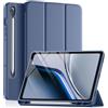 Vobafe Cover per Samsung Galaxy Tab S10 Lite/S10 FE/S9 FE/S9, Blu Grigio | Custodia in TPU sottile con alloggiamento per S Pen, risveglio/sospensione automatica e supporto a tripla piega