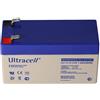 Ultracell ul1.3 - 12 Ultracell batteria al piombo 12 Volt, 1,3 AH con 2 FASTON 4,8 mm contatti