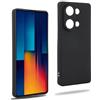 REY Cover in Gel TPU Nera per XIAOMI REDMI Note 13 PRO 4G - Poco M6 PRO 4G, Ultra Sottile 0,33 mm, Morbido Flessibile, Custodia Silicone