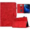 Bxithnr Custodia per Samsung Galaxy Tab S2 9.7'' SM-T810 /T815 /T815 /T819, [Slim Shell] Sottile Leggero Cover Guscio Protettivo in Pelle PU con Auto Sonno/Sveglia Funzione e Slot per Scheda - Rosso