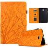 Bxithnr® Custodia per Samsung Galaxy Tab A 2016 SM-T580/T585 Soft TPU Smart Cover Guscio Protettivo in Pelle PU con Stand Funzione, Protettiva Flip Case per Galaxy Tab A 10,1 Pollice 2016 - Giallo