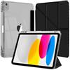 EspZanthic Custodia per iPad A16 di 11a/10a generazione 2025/2022 con portapenne | Cover a forma di Y con supporto trasparente lucido Shell posteriore antiurto Tablet Auto Wake/Sleep Protettiva a prova di