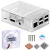 GeeekPi Custodia per Raspberry Pi 3 Modello B+, con Ventola di Raffreddamento e dissipatori di Calore 3PCS per Raspberry Pi 3/2 Modello B (Non includere Scheda Raspberry Pi) (Trasparente)