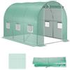 Telo di Ricambio per Serra da Giardino 3x2x2 m con 6 Finestre e Porta Avvolgibile Verde