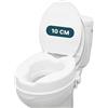 PEPE Mobility Rialzo WC 10 cm per Anziani con Coperchio Alzawater Bianco | Alzata per Protesi d'Anca, Sostegno per Disabili, Morsetti Laterali di Bloccaggio, Montaggio senza Attrezzi