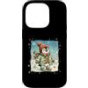 Classic Christmas Vintage Xmas Nostalgic Custodia per iPhone 14 Pro Pinguino Polar Winter Wonderland Cappello Sciarpa Guanti Retro