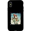Classic Christmas Vintage Xmas Nostalgic Custodia per iPhone X/XS Pinguino Polar Winter Wonderland Cappello Sciarpa Guanti Retro
