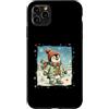 Classic Christmas Vintage Xmas Nostalgic Custodia per iPhone 11 Pro Max Pinguino Polar Winter Wonderland Cappello Sciarpa Guanti Retro