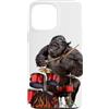 Fox Republic Design Custodia per iPhone 13 Pro Max Gorilla Drummer Suonare la batteria Rock and Roll Music