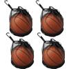 DAJAVE 4 reti per palloni, 1 palla, borsa da basket con coulisse, rete da calcio, zaino portatile, borsa da basket, borsa a rete, sacco per palloni, tennis, pallavolo, pallamano
