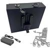 JHKJ Batteria al Litio da 24 V per Sedia a rotelle elettrica | Batteria 24V 10Ah/15Ah/20Ah per scooter elettrico o sedia a rotelle - Batteria sostitutiva a 24 Volt con caricabatterie