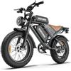DEEPOWER Bici Elettrica, Doppio Motore ad Alte Prestazioni, Doppia Batteria Rimovibile 48V 60Ah, Autonomia 120-250 KM, 20 Pollici, Sospensione Idraulica, Cambio Shimano 7 Velocità, E-Bike Uomo Donna