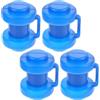DEARMAMY 4 Pezzi Tappo in Plastica PP Blu per Trampolino, Montaggio Rapido | Protezione Bordi Resistente All'usura, Forma a Coppa Colonnare, per Cerchio Superiore e Aste, Uso Interno