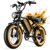 Zylvro BK20 Bici Elettrica per Adulti, 48V 20Ah Batteria, Autonomia 60-100 km, 20 Fat Tire E Bike, Doppia Sospensione e Freni a Doppio Disco, 7 Velocità, Conforme Alle Norme CE e EU EN 15194