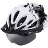 Folpus Casco da Ciclismo con Visiera Magnetica Ventilato Casco da Ciclismo con Luce Posteriore Ricaricabile Rimovibile per Pendolari