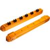 VOSAREA Supporto Stecche da Biliardo Multi-foro da Parete, Giallo | Metallo e Legno, Display Verticale Ordinato, per Stecche, Bastoni da Hockey e Bastoncini da Sci