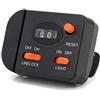 OVAQUIXI Contametri per Lenza da Pesca 99,9 M, Display Digitale Illuminato | Corpo in ABS, Pesca Notturna, Misuratore di profondità, Portata 0-99,9 M, Adatto a Canne da 7-32 Mm, Morsetto Imbottito,