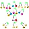 PLAFOPE 12 Pezzi Campanello da Pesca Doppio in Rame Clip Plastica | Allarme Carpfishing, Suono Chiaro, Struttura Anti Oscillazione, per Punta Canna, Pesca Notturna e Molo