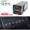 xcgaoon Per Toyota Corolla RAV4 Camry 24V 12V 48W Tipo-C PD Caricabatterie USB QC 3.0 Porte Adattatore di Alimentazione Per Auto Interni Presa di Ricarica Rapida