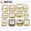 Meetee 1/2 pezzi 30-45mm fibbie per cinture in ottone massiccio rame puro cintura da uomo testa fibbia ad ardiglione singolo jeans accessori artigianali in pelle fai da te