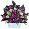 Gerimport Fiori per cimitero, Fiori per santi, Centrotavola di fiori artificiali in tessuto resistente con vaso, larghezza 45 cm, altezza 40 cm, Gaerimport, FOTO REALE, Spedizione dalla Spagna