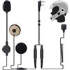 ABBREE Auricolare per casco moto Auricolare radio bidirezionale a 2 pin con PTT da dito e microfono per Baofeng UV-5R UV-32 AR-152 BF-888S