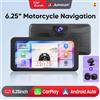 Junsun 2K DVR Moto Navigazione GPS Wireless CarPlay Android Auto Staccabile IPX8 Impermeabile Portatile Moto Touch Screen WIFI