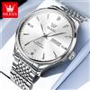 OLEVS Orologi da uomo Moda Semplice Calendario Settimana Luminoso Cinturino in acciaio impermeabile Orologio da uomo Orologi al quarzo originali per uomo 2929
