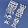 Meetee Fibbie in Plastica Trasparente da 10/15/20/25/32/38/50mm, Clip a Moschettone per Cinghie e Cinture, Fibbia a Sgancio Rapido
