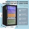 EUHOMY Frigorifero per bevande con porta in vetro, capacità di 126 lattine, ideale per birra e vino, con ripiani regolabili, adatto per casa, bar o ufficio, finitura in acciaio inossidabile nero.