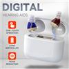 DOCTODD Apparecchi Acustici Ricaricabili ITE per Anziani con Display Digitale, Riduzione del Rumore, Batteria 30H, Type-C, Blu Marrone, Invisibili e Wireless