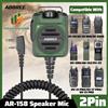 ABBREE Microfono ricaricabile ABBREE AR-158 a 2 pin con altoparlante e pulsante PTT per radio bidirezionale Baofeng UV 5R BF 888S UV 21 PRO