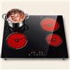 NONE Piano Cottura in Vetroceramica 4 Piastre 6000W 9 Livelli di Calore 4 Zone di Cottura 59cm Controllo Touch Spegnimento Automatico