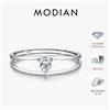 MODIAN D Color Water Drop Moissanite Anelli in argento sterling 925 Anelli minimalisti a doppia linea Anelli da dito per donna Gioielleria raffinata