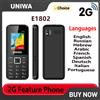 UNIWA E1802 Telefono Cellulare 2G con Tastiera, Schermo da 1,77 Pollici, Batteria da 1800mAh, per Anziani, Dual SIM, Dual Standby, Radio FM Wireless