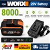 Batteria al litio originale Worx 20V 4.0/6.0/8.0Ah ricaricabile WA3553 WA3551 WA3553.1 WA3570 per tutti gli utensili elettrici e da giardinaggio WORX