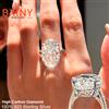BXINY Anello BXINY con Diamante ad Alto Contenuto di Carbonio Taglio Ovale 13*20mm, 100% Argento S925 per Donne, Fede Nuziale con Zirconi Taglio Ghiaccio Frantumato, Gioiello Raffinato da Regalo
