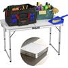 NONE Tavolo Pieghevole da Campeggio Portatile con Altezza Regolabile, Leggero, per Interni ed Esterni, Picnic, BBQ, Feste, Pranzo, Scrittura, Caffè, per Casa e Viaggi
