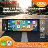 MEKEDE OD8 Autoradio universale 1-DIN MP5 da 6,86 pollici con CarPlay wireless, Android Auto, display touch IPS 1280×480, navigazione GPS, Bluetooth, FM, MIC, AUX, USB Type-C e slot per schede TF -