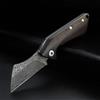 XUAN FENG Coltello pieghevole XUANTENG in ottone con lama in acciaio Damasco VG10, coltello tascabile multifunzione per campeggio