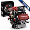 NONE Blocchi da Costruzione MOC di Super Auto con Motore V8, Modello Motorizzato Simulato, Set di Mattoncini Elettrici Creativi, Giocattoli Tecnici Auto, Regali per le Feste per Adulti, Ornamento