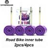 OFFBONDAGE 2/4 Pezzi Camera d'Aria Ultraleggera 28g per Bici 700x18-32c, Valvola Francese Lunghezza 45/65/85mm, in TPU per Bici da Strada