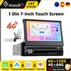 Podofo 7" 6G+128G Autoradio Android con Schermo Touch Retrattile, 4G Wireless CarPlay, Android Auto, Sistema Intelligente per Auto, Navigazione GPS, WiFi, Lettore Multimediale per Auto, BT, FM, RDS,